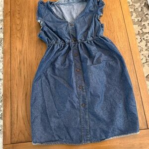SHEIN Blue Button-Front Maternity Dress Size S